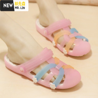 林先森玛丽珍果冻凉鞋韩版时尚洞洞鞋女夏季平底防滑沙滩鞋新款学生拖鞋凉鞋