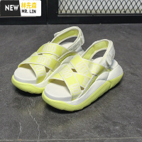 林先森辛奈莲2021夏季新款女鞋魔术贴露趾罗马凉鞋女厚底高跟松糕鞋欧货凉鞋