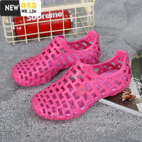 林先森夏季大码果冻鞋女平底休闲沙滩鞋软底洞洞鞋2020新款果冻凉鞋网红凉鞋