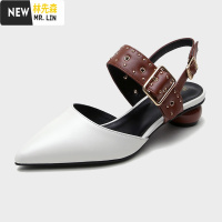 林先森法式复古粗跟包头凉鞋女ins潮2021年新款夏季百搭仙女风罗马单鞋凉鞋