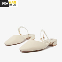 林先森F/爱依服女鞋2021夏季新款韩版气质百搭方头包头一字潮懒人凉鞋凉鞋