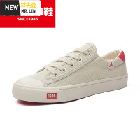 林先森2637复古豆沙红帆布鞋女百搭学生学院日系风可爱ins潮秋板鞋帆布鞋