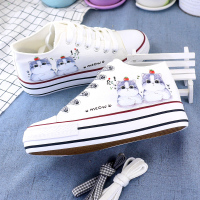 林先森内增高帮鞋帆布鞋小白鞋子女鞋2020新款秋板鞋韩版百搭学生球鞋女帆布鞋