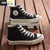 林先森2020春新款泫雅风鞋子女百搭高帮板鞋复古港风帆布鞋潮帆布鞋