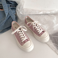 林先森厚底大头帆布鞋女ins港味日系小白鞋小众设计chic百搭韩版板鞋潮帆布鞋