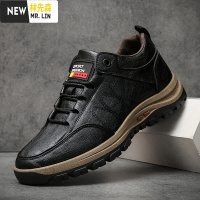 林先森2021春季新款透气潮流男鞋子户外登山鞋男运动鞋防水耐磨防滑皮鞋休闲鞋