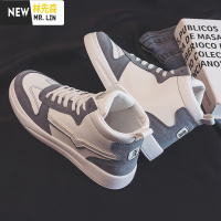 林先森2021春季新款高帮帆布潮鞋韩版潮流男鞋百搭休闲运动小白板鞋布鞋休闲鞋