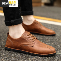 林先森2021新款春季潮鞋韩版青少年休闲黑色小皮鞋社会精小伙英伦男鞋休闲鞋