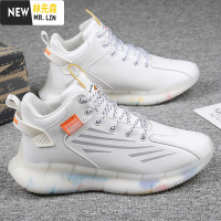 林先森2021新款春季男鞋时尚七彩爆米花运动跑步鞋透气夏季椰子350潮鞋休闲鞋