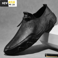 林先森哥叔男鞋2021年新款夏季透气皮运动男士休闲皮鞋夏天鞋子男潮鞋休闲鞋