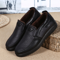 林先森老北京男二棉鞋加绒黑色商务休闲软底防滑中年爸爸圆头特大码男鞋休闲鞋