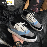 林先森青少年简约文艺港风帆布板鞋潮流百搭2021新款低帮ins鞋子男潮鞋休闲鞋