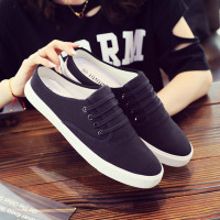 林先森透气半拖鞋男春季懒人帆布一脚蹬网红半托拖鞋无后跟休闲潮流布鞋休闲鞋