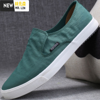 林先森百搭布鞋一脚蹬男鞋懒人透气潮鞋2021新款春夏季男士老北京休闲鞋休闲鞋