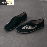林先森中国风男鞋唐装汉鞋2021春夏新款鞋子男潮鞋休闲一脚蹬懒人豆豆鞋休闲鞋