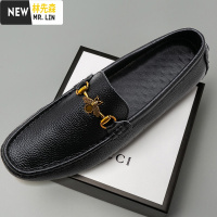 林先森潮仁区商务休闲鞋男士皮豆豆鞋一脚蹬软底韩版百搭时尚驾车男鞋休闲鞋