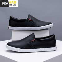 林先森猎友男士休闲鞋一脚蹬鞋乐福鞋懒人开车鞋软底软面冬季加绒鞋子潮休闲鞋