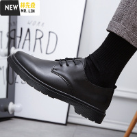 林先森青年男鞋防滑防水黑色厨师鞋上班西装休闲皮鞋男士商务正装工作鞋休闲鞋