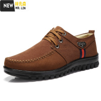 林先森老北京布鞋男单鞋春秋季中老年爸爸鞋系带男鞋透气防滑男士休闲鞋休闲鞋