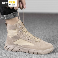 林先丁男靴子冬季韩版潮流高帮英伦风男鞋百搭休闲工装增高中帮潮鞋休闲鞋