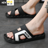 林先森拖鞋男潮室外穿沙滩凉鞋大码一字拖男士家用按摩防滑浴室洗澡凉拖拖鞋