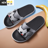 林先森拖鞋男潮流皮卡丘夏季2021新款情侣防滑软底男士一字沙滩凉拖外穿拖鞋