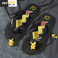 林先森新款皮卡丘拖鞋男夏季室外穿潮流人字拖男士韩版个性学生沙滩凉鞋拖鞋