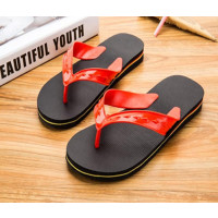 林先森湛江 吴川雷州 人字拖男夏防滑简约休闲红色平跟凉拖鞋夹脚沙滩鞋拖鞋