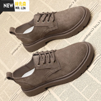 林先丁鞋女2021年新款春季休闲磨砂英伦风小皮鞋低帮马丁靴皮单鞋休闲鞋