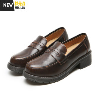 林先森娜叔日系小皮鞋女英伦风JK鞋制服鞋子厚底乐福鞋配裙子的单鞋中跟休闲鞋