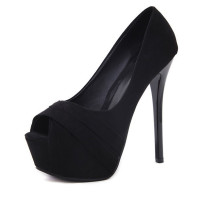 林先森14M超高跟鞋细跟鱼嘴鞋防水台性感浅口单鞋女小码2020春秋季新款休闲鞋