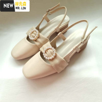 林先森新款凉鞋粗跟中跟法式赫本风单鞋配裙子的仙女鞋玛丽珍温柔高跟鞋休闲鞋