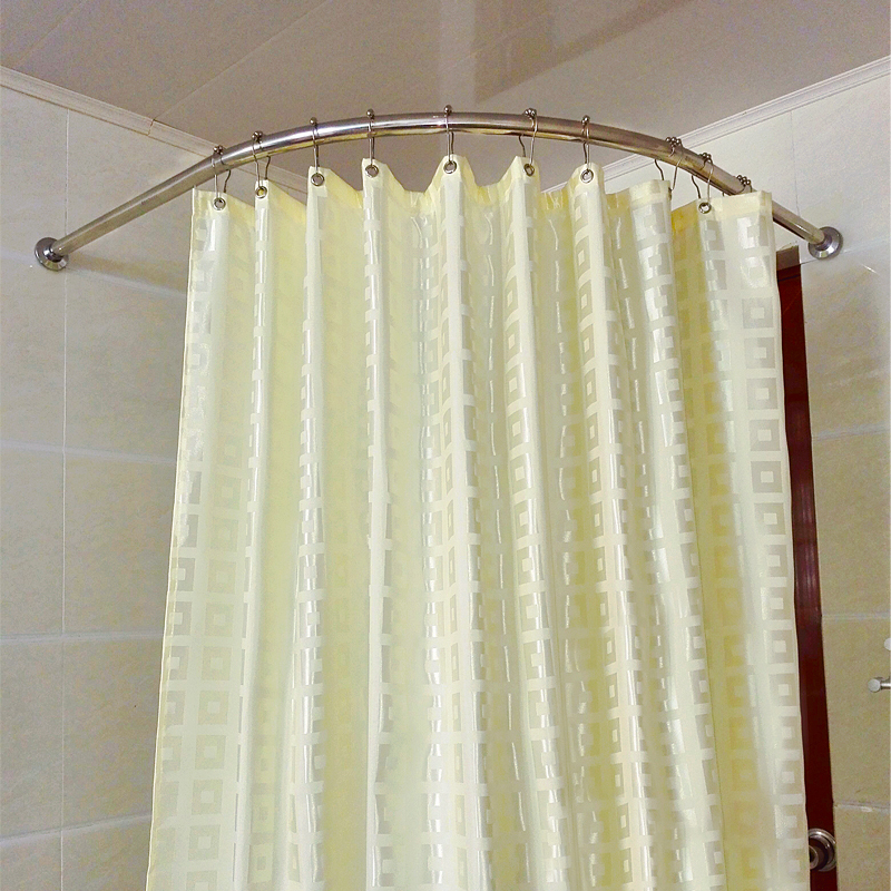 卓品佳星美卫生间浴室套装304不锈钢l型浴帘杆弧形浴帘杆浴帘挂环包邮