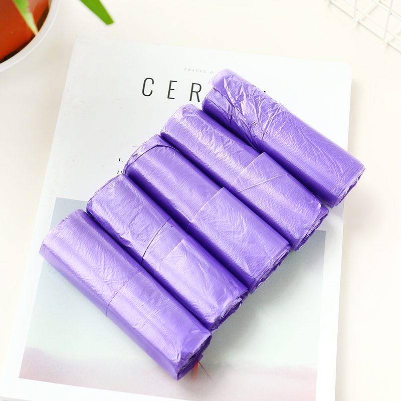 垃圾袋厨房家用加厚点断式背心式一次性塑料袋包邮 紫色五卷装100只