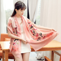上海故事春秋夏季新款90×90真丝大方巾女韩国百搭桑蚕丝丝巾围巾旗袍外塔披肩