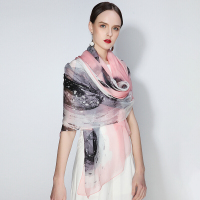 上海故事真丝丝巾女长款百搭薄款杭州丝绸桑蚕丝围巾旗袍披肩
