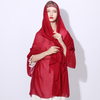 上海故事秋冬季超大棉麻围巾女旅游拍照沙漠旅游拍照斗篷必备神器夏款丝巾披肩礼盒装