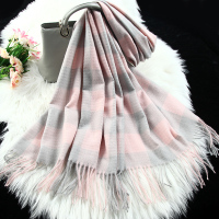 2020新款上海故事春秋冬季格子围巾男女韩版百搭外搭超大针织披肩