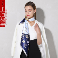 上海故事杭州丝绸春秋小丝巾大方巾90*90仿真丝围巾外搭披肩薄