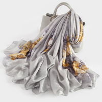 2021春夏季新款真丝丝巾女妈妈款高端桑蚕丝重磅提花外搭围巾披肩