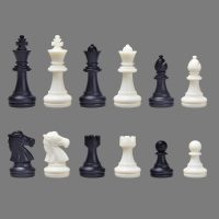 闪电客国际象棋磁性棋子加配备用棋子黑白金银仿木纹色棋子