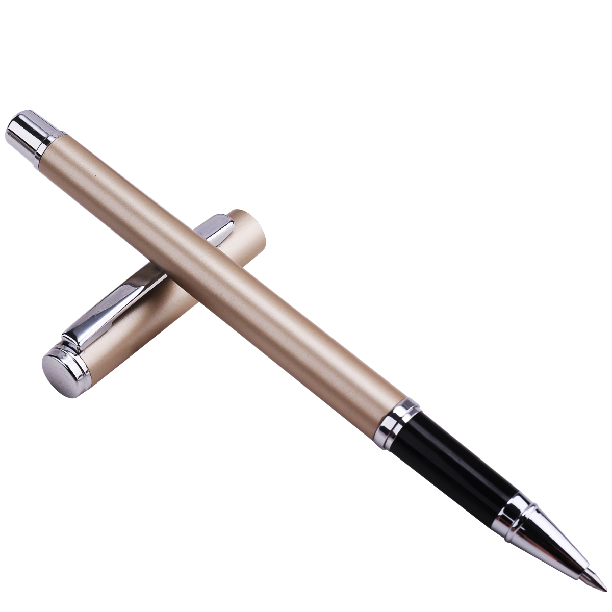 【包邮】得力S82中性笔 金属笔杆 新款碳素笔 水笔签字笔 香槟色