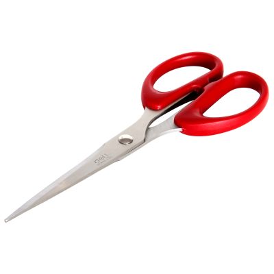 得力(deli)6034 小号办公剪刀 家用厨房缝纫剪纸刀 1把装 红色