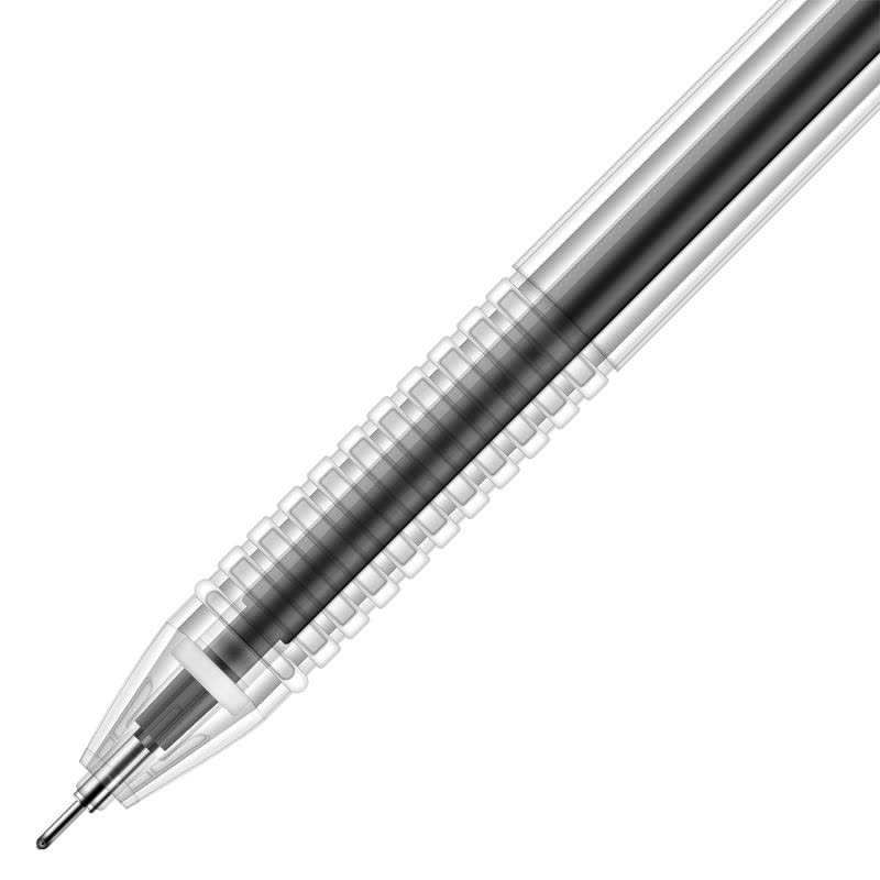 得力(deli)0.5mm半针管中性笔 签字笔套装 附赠12支黑色笔芯 12支笔/卡 33205图片