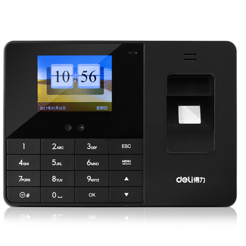 得力(deli)3763人脸识别式指纹考勤机2.8