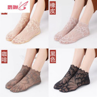 时尚新款女土女祙高跟鞋袜蕾丝袜子女船袜托短隐形脚底浅袜。 费琳