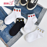 袜子女短袜浅口ins潮夏季薄款百搭日系可爱白色学生短款船袜 费琳