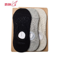 靴下物蕾丝船袜女隐形薄款夏天短袜棉质浅口三双装硅胶防滑袜子女 费琳