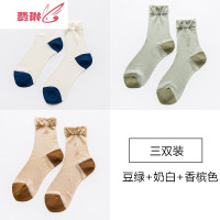 配凉鞋的袜子女夏季薄款透气玻璃丝袜透明绿色袜子日系中筒袜夏天 费琳