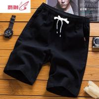 日系五分裤夏季睡裤男士休闲简约青少年学生家居裤沙滩裤 费琳